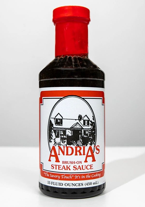 Bottle of Andria's steak sauce.